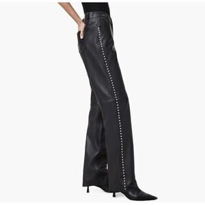 EUC Vintage Tower Hill Black Leather Studded Pants Size 6  Y2K Rocker Moto